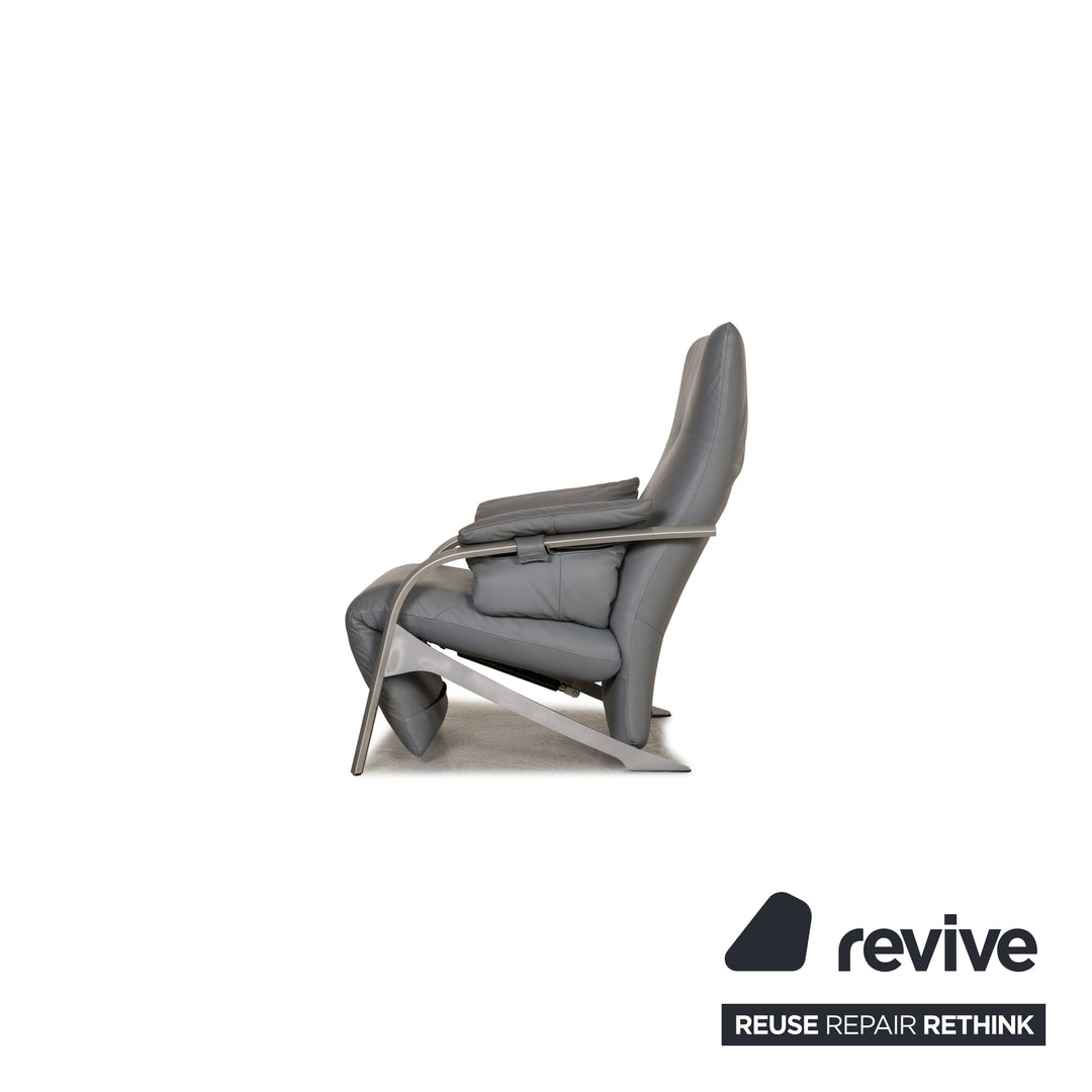 Rolf Benz Leder Sessel Grau Funktion Relaxfunktion