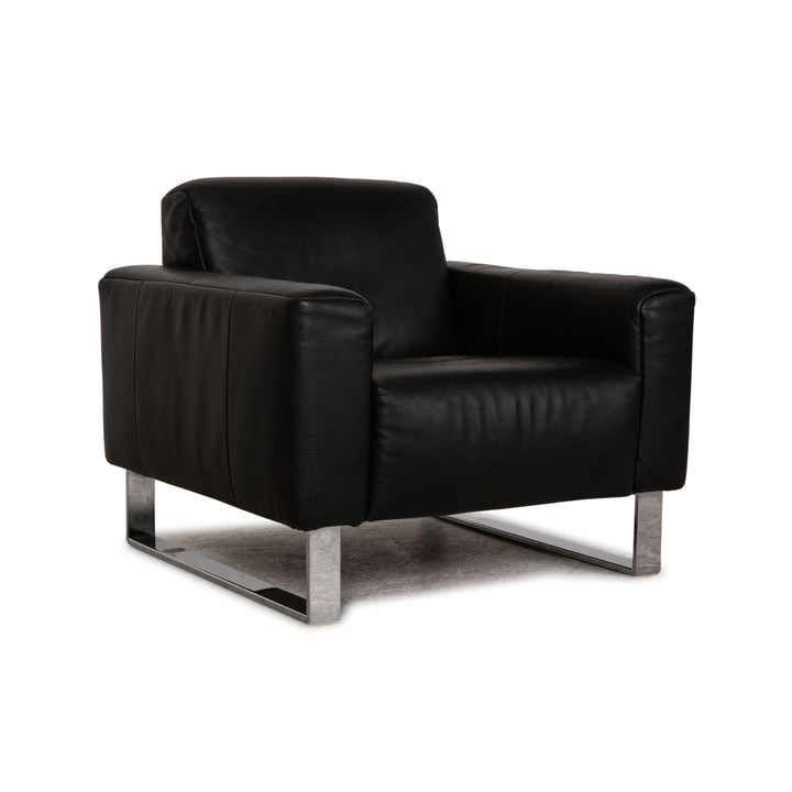 Rolf Benz Leder Sessel Schwarz