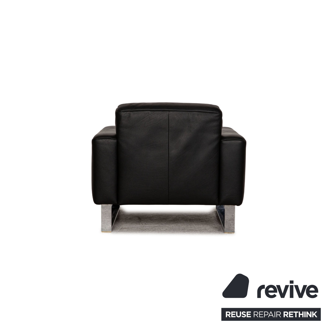 Rolf Benz Leder Sessel Schwarz
