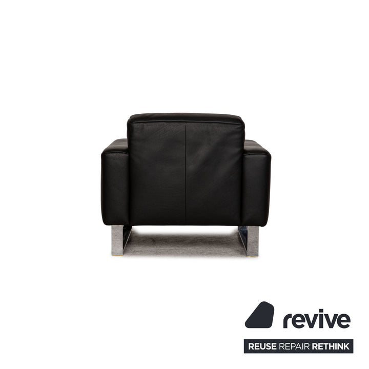 Rolf Benz Leder Sessel Schwarz
