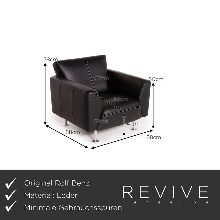 Fauteuil en cuir Rolf Benz noir