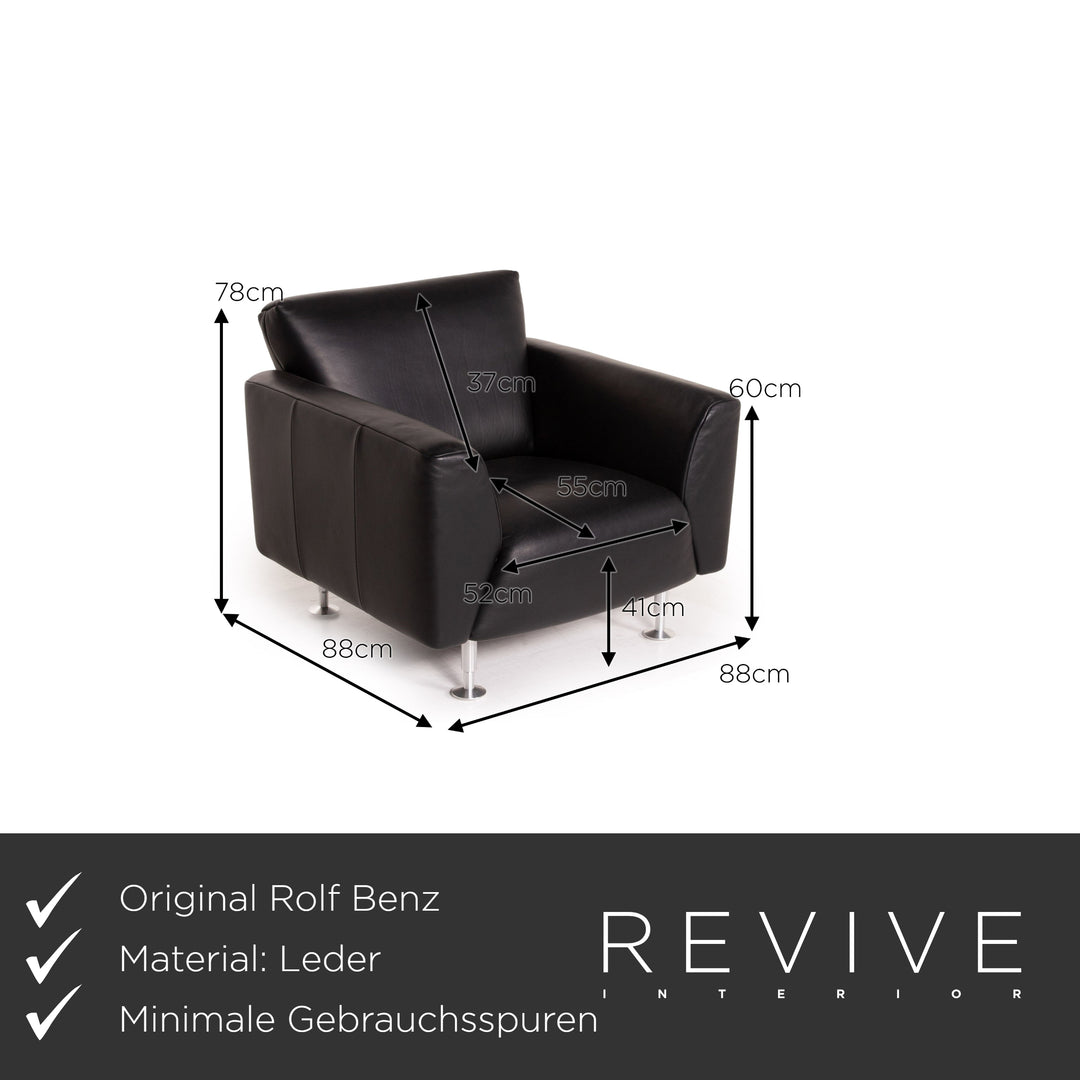 Fauteuil en cuir Rolf Benz noir