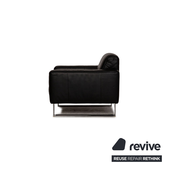 Rolf Benz Leder Sessel Schwarz