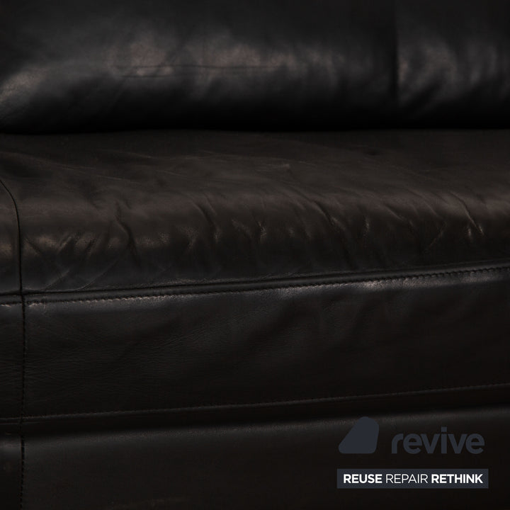 Rolf Benz Leder Zweisitzer Anthrazit Sofa Couch