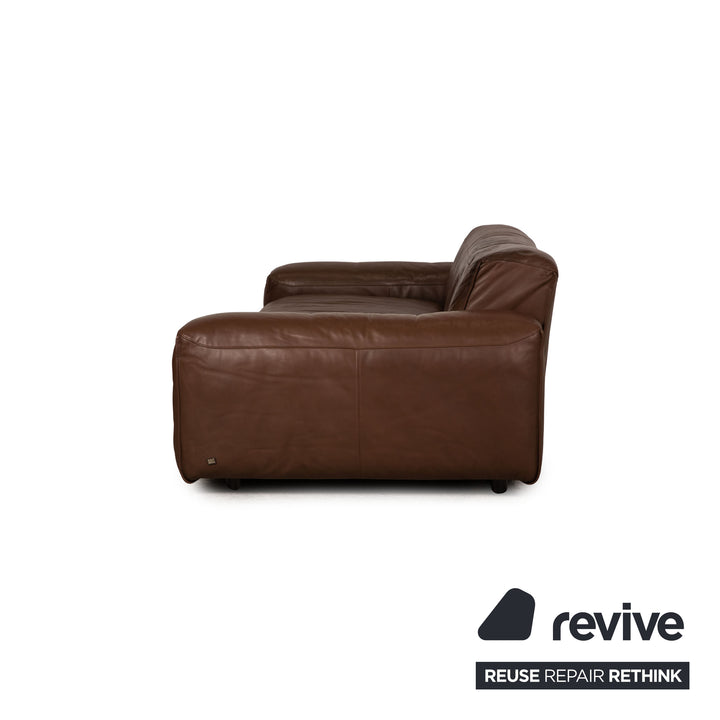 Rolf Benz Mio Leder Sofa Garnitur Braun Dreisitzer Sofa Hocker Couch