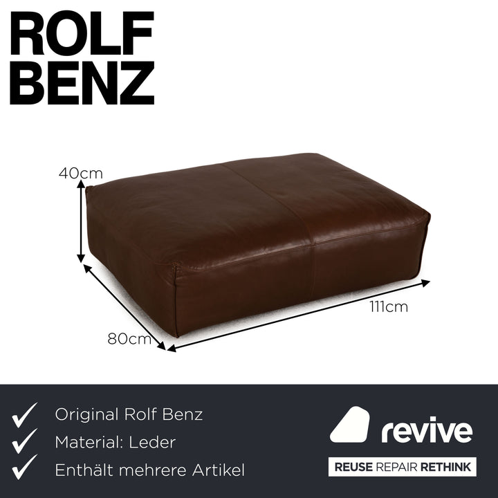 Rolf Benz Mio Leder Sofa Garnitur Braun Dreisitzer Sofa Hocker Couch