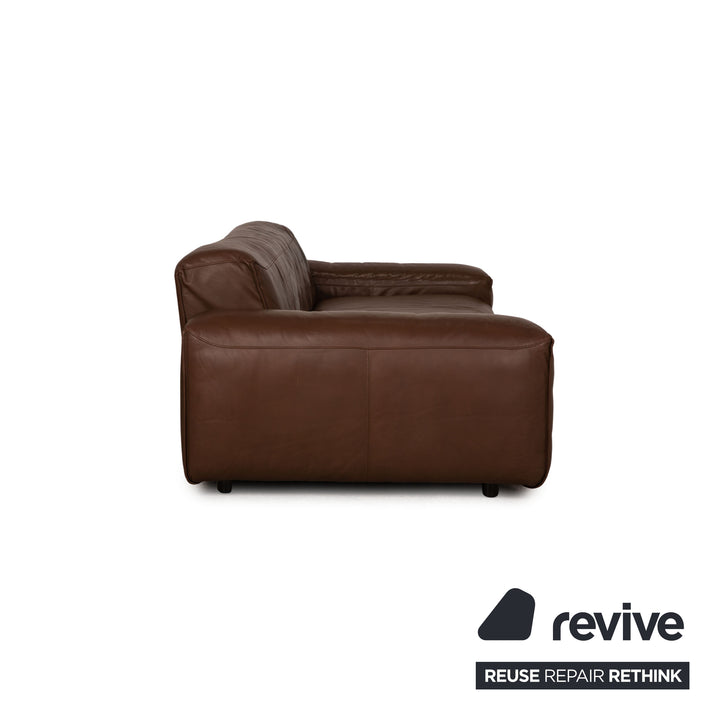 Rolf Benz Mio Leder Sofa Garnitur Braun Dreisitzer Sofa Hocker Couch