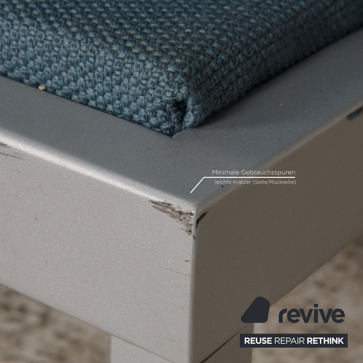 Rolf Benz Nova fabric sofa blue two-seater couch electr. function