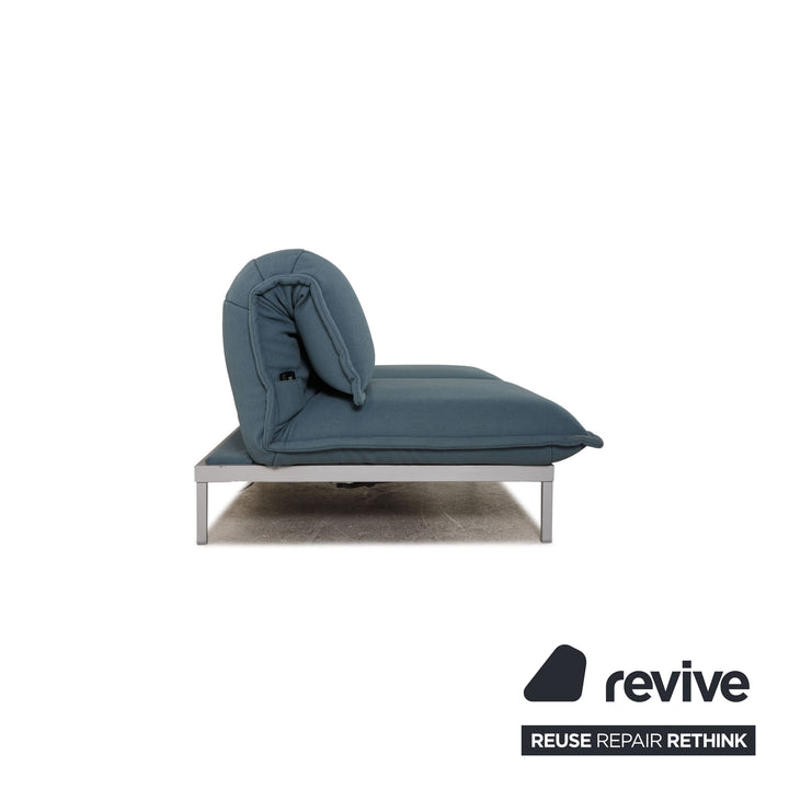 Rolf Benz Nova fabric sofa blue two-seater couch electr. function