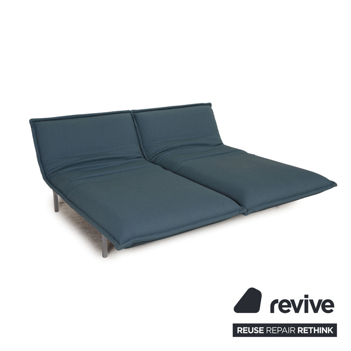 Rolf Benz Nova fabric sofa blue two-seater couch electr. function