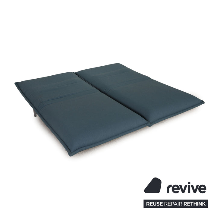 Rolf Benz Nova fabric sofa blue two-seater couch electr. function