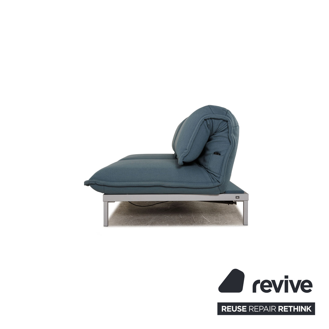 Rolf Benz Nova fabric sofa blue two-seater couch electr. function