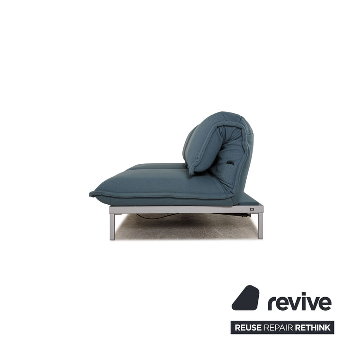 Rolf Benz Nova fabric sofa blue two-seater couch electr. function