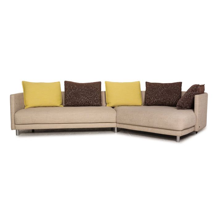 Rolf Benz Onda Stoff Sofa Beige Ecksofa Couch Recamiere rechts