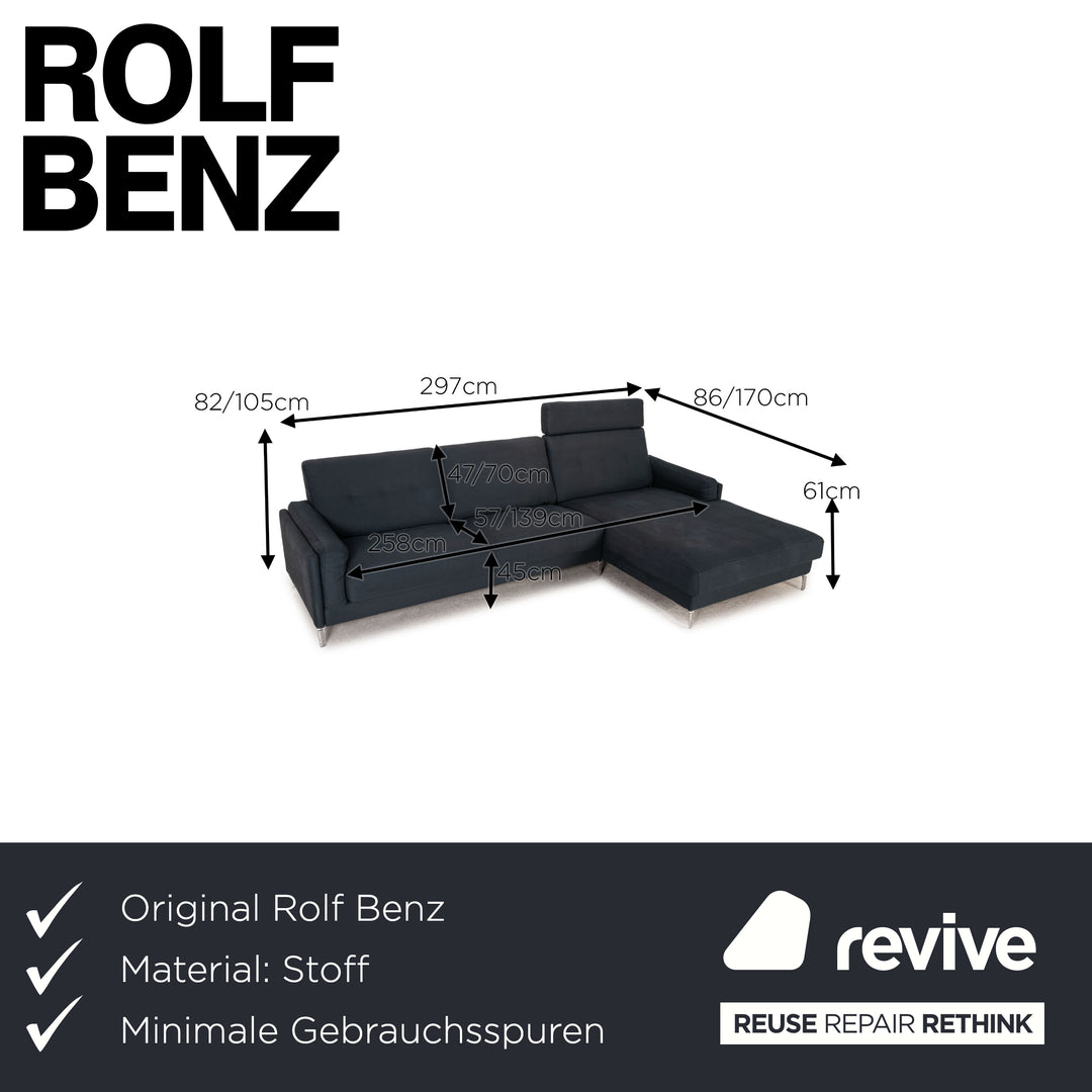 Rolf Benz Pronto Stoff Sofa Blau Ecksofa Couch