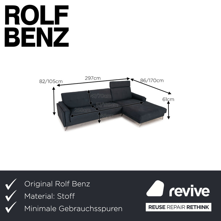 Rolf Benz Pronto Stoff Sofa Blau Ecksofa Couch