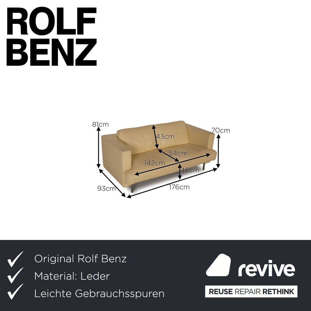 Rolf Benz Sofa Creme Zweisitzer Couch