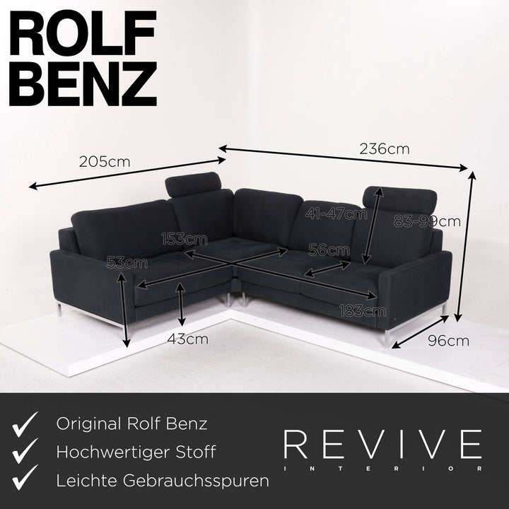 Canapé en tissu Rolf Benz canapé d'angle vert #12265