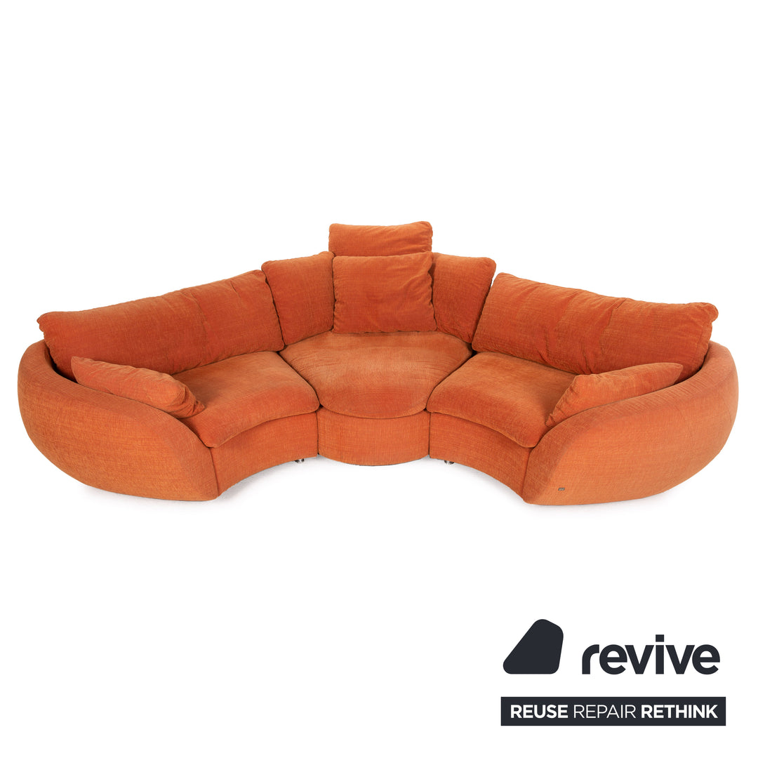 Rolf Benz Stoff Sofa Orange Ecksofa Couch