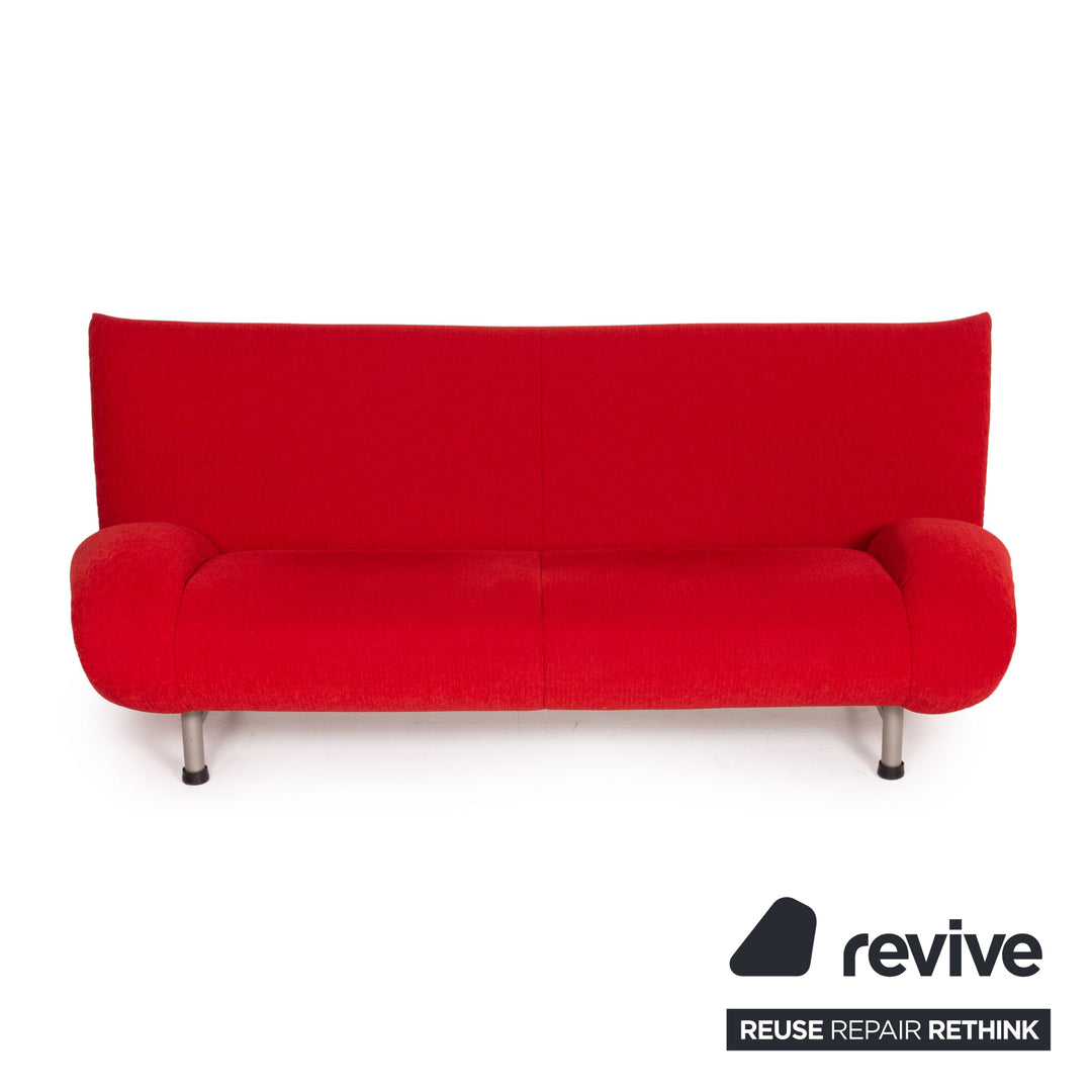 Rolf Benz fabric sofa red three-seater couch