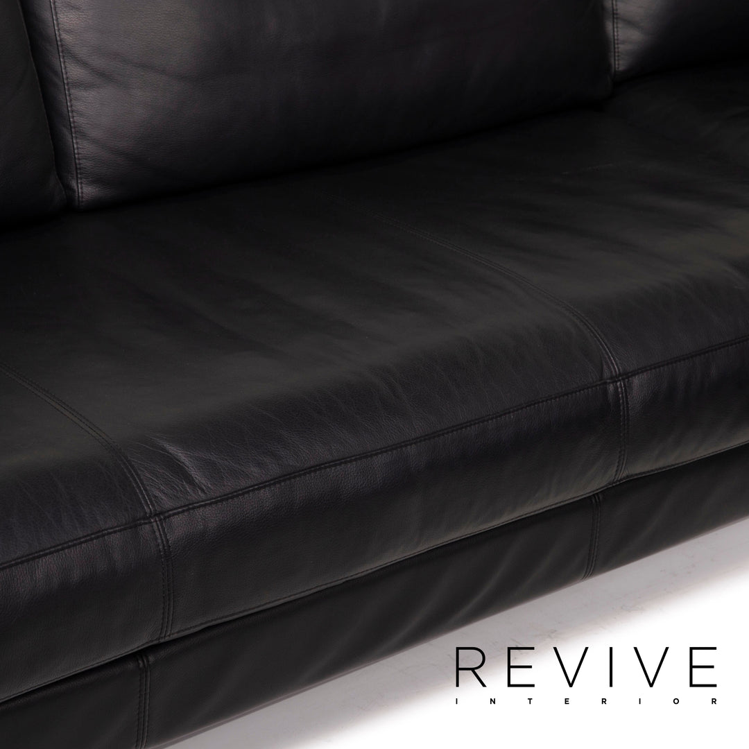 Rolf Benz Vida Leder Sofa Schwarz Ecksofa