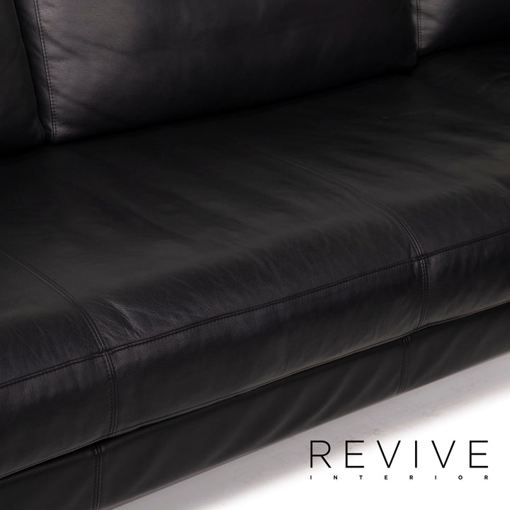 Rolf Benz Vida Leder Sofa Schwarz Ecksofa