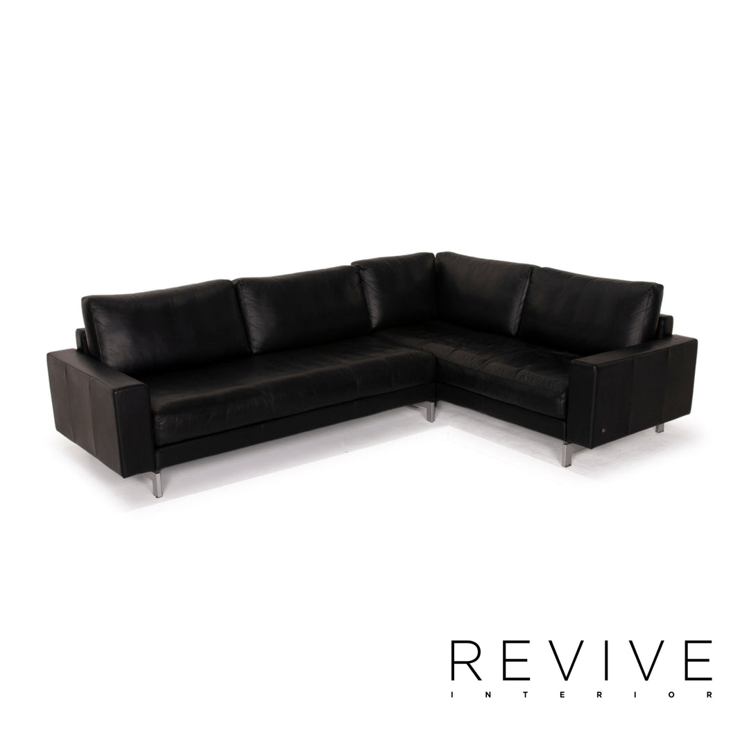 Rolf Benz Vida Leder Sofa Schwarz Ecksofa