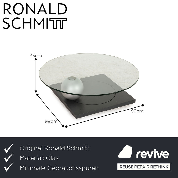 Ronald Schmitt Glas Couchtisch drehbar