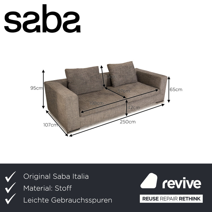 Canapé deux places en tissu Saba Italia gris