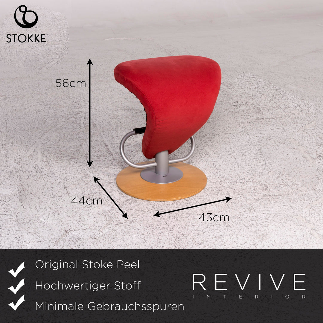 Fauteuil en microfibre Varier Peel rouge avec tabouret fonction relax Olav Eldøy #10170
