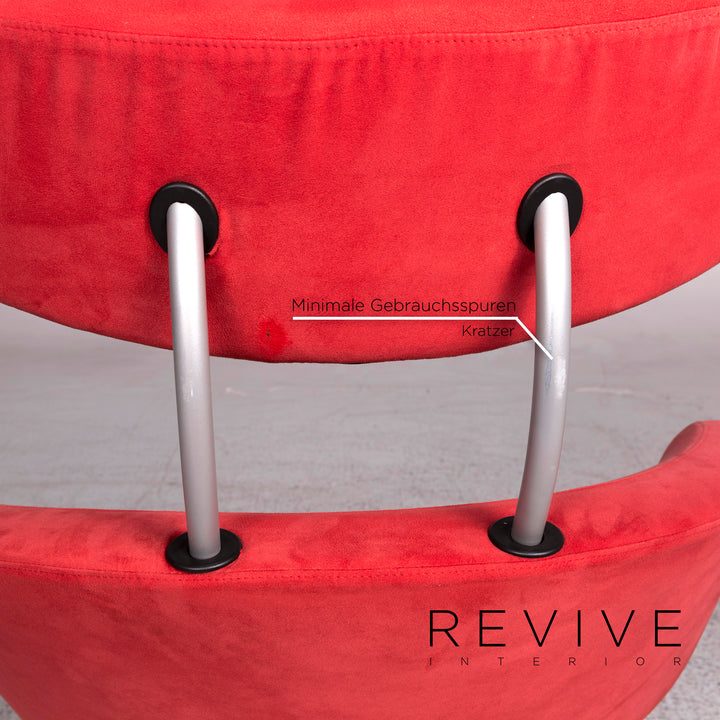 Fauteuil en microfibre Varier Peel rouge avec tabouret fonction relax Olav Eldøy #10170