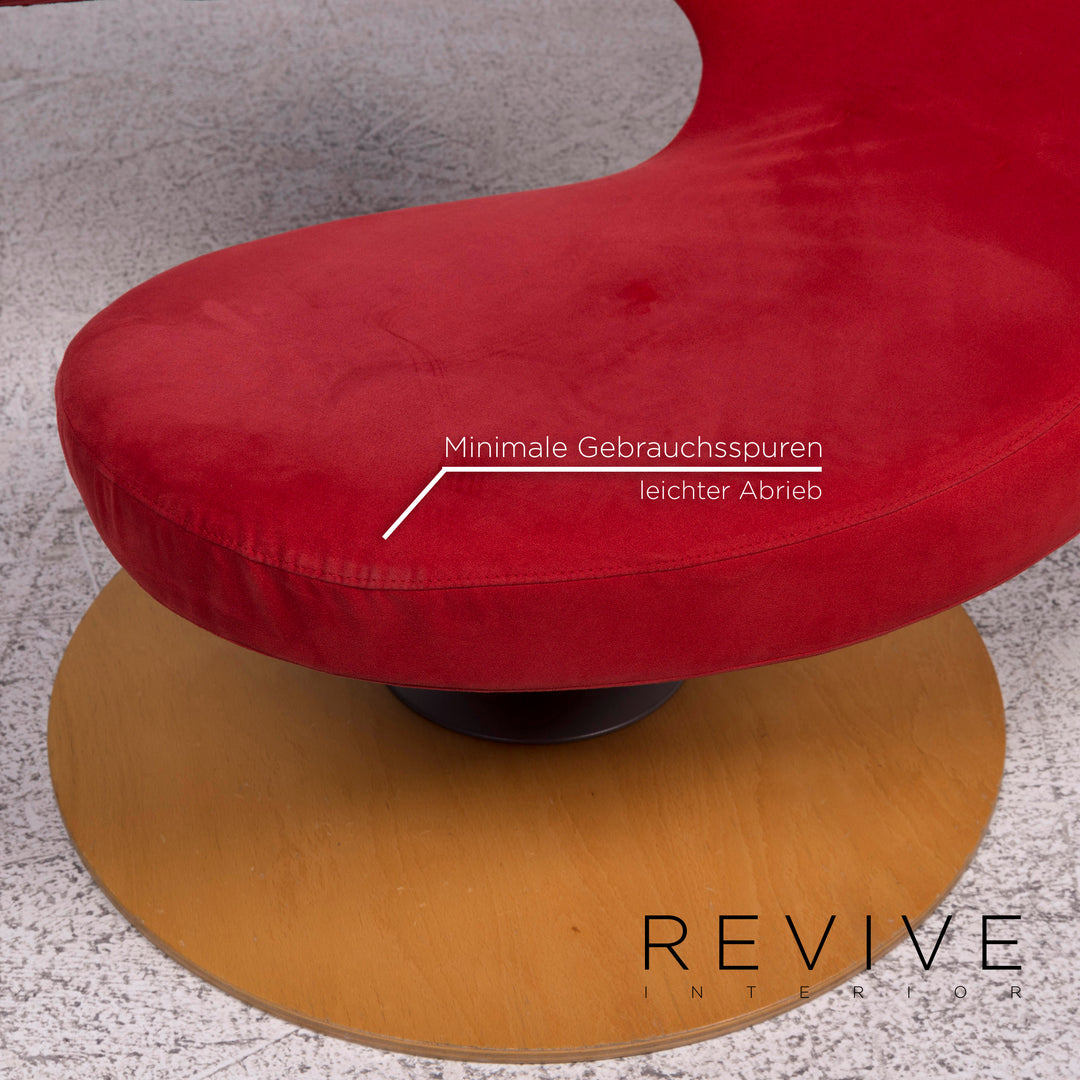 Fauteuil en microfibre Varier Peel rouge avec tabouret fonction relax Olav Eldøy #10170
