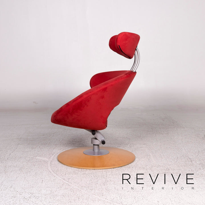 Fauteuil en microfibre Varier Peel rouge avec tabouret fonction relax Olav Eldøy #10170