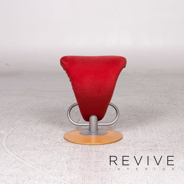 Fauteuil en microfibre Varier Peel rouge avec tabouret fonction relax Olav Eldøy #10170