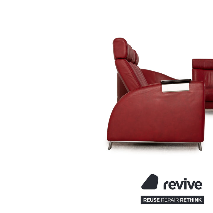 Stressless Arion Leather Corner Sofa Red Sofa Couch Function