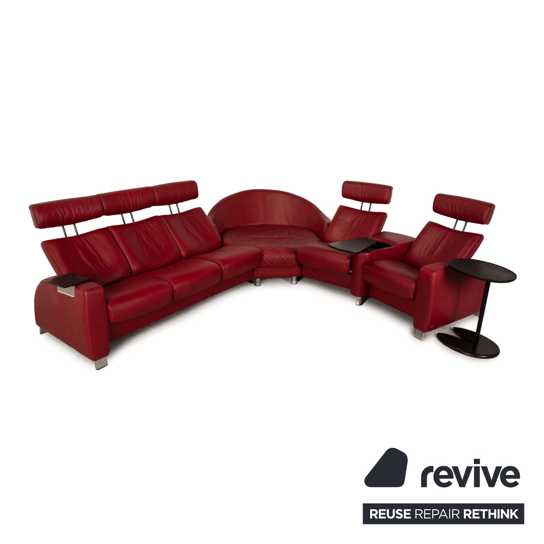 Stressless Arion Leather Corner Sofa Red Sofa Couch Function
