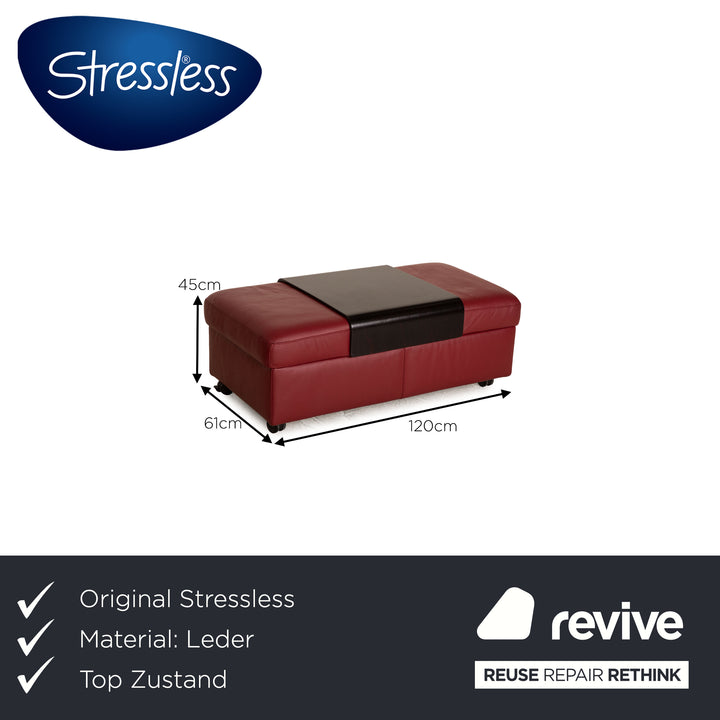 Stressless Arion Leather Stool Red Feature