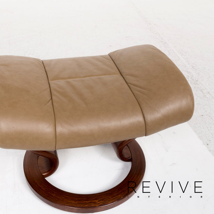 Tabouret en cuir Consul sans stress marron marron clair taille M fauteuil Relax fonction #12972