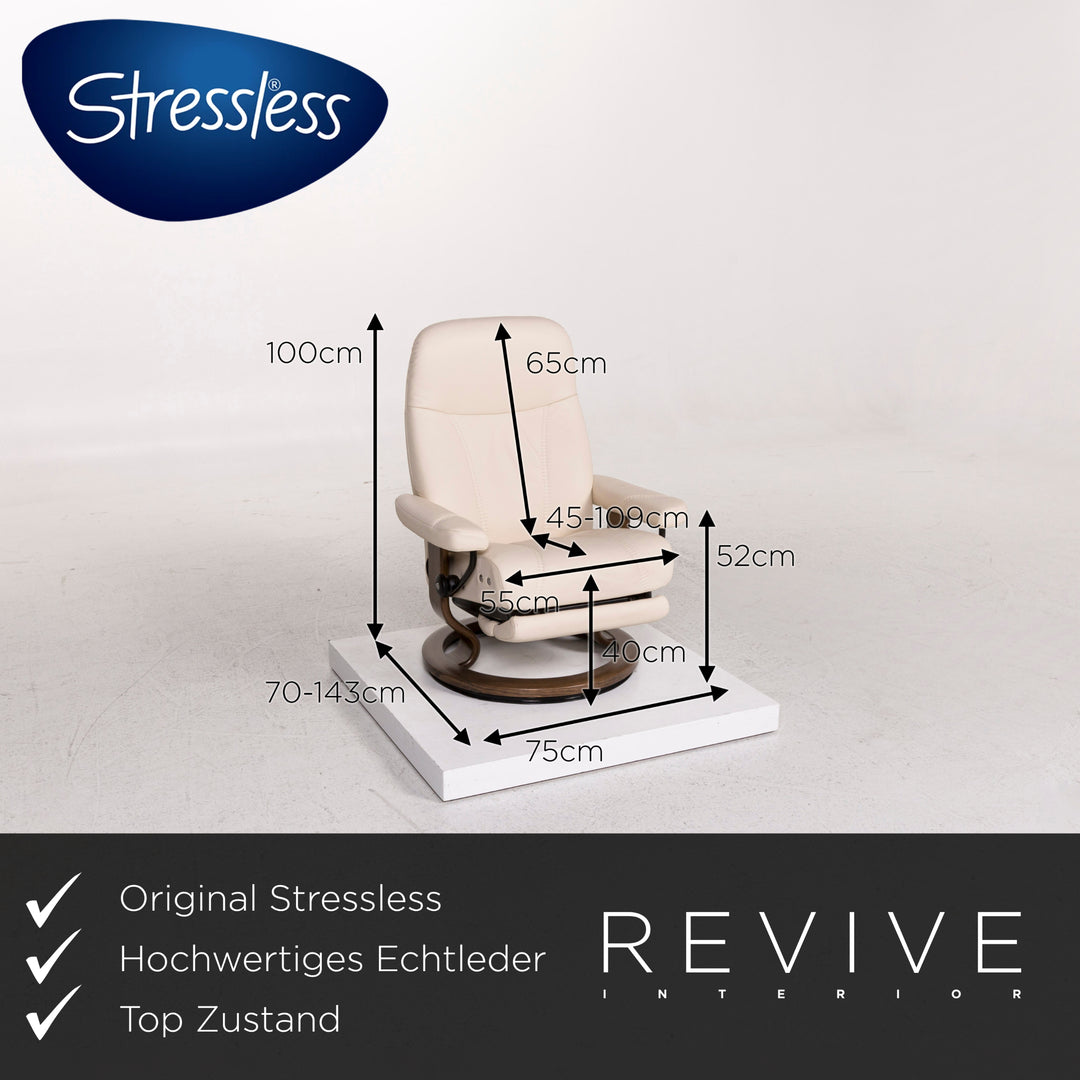 Stressless Consul Leder Sessel Creme Relaxfunktion Elektrisch
