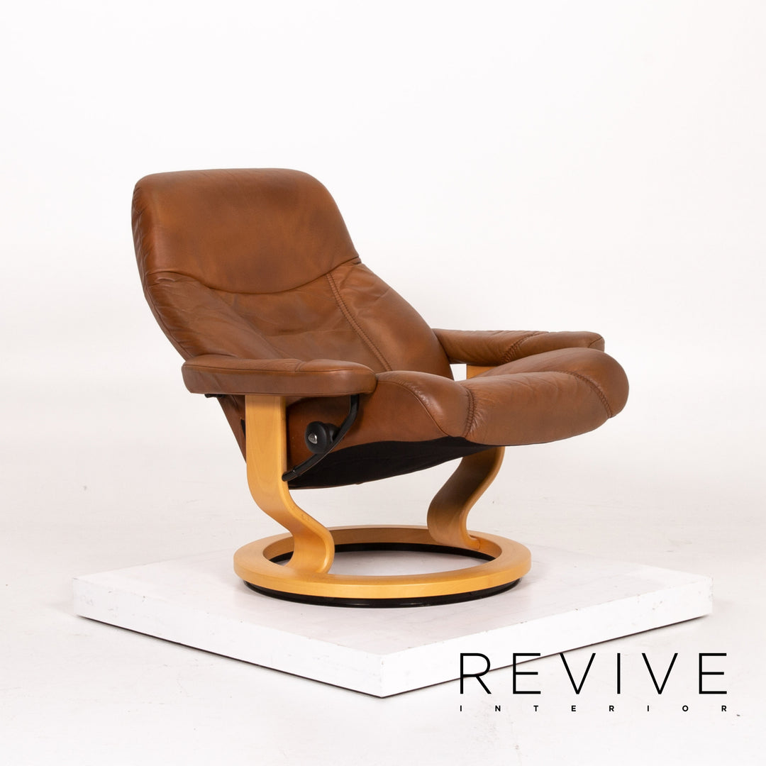 Stressless Consul Leder Sessel inkl. Hocker Braun Relaxfunktion Funktion Relaxsessel #13679