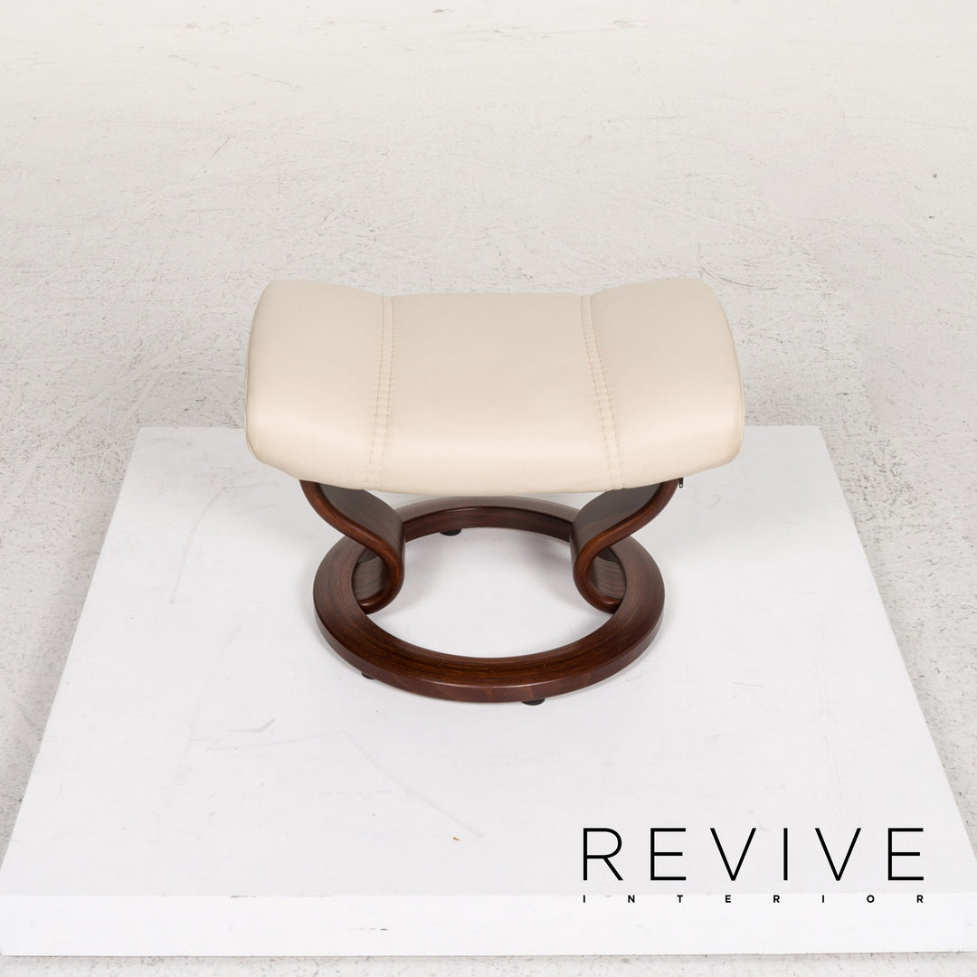 Stressless Consul leather armchair incl. stool cream relax function recliner stool #13132