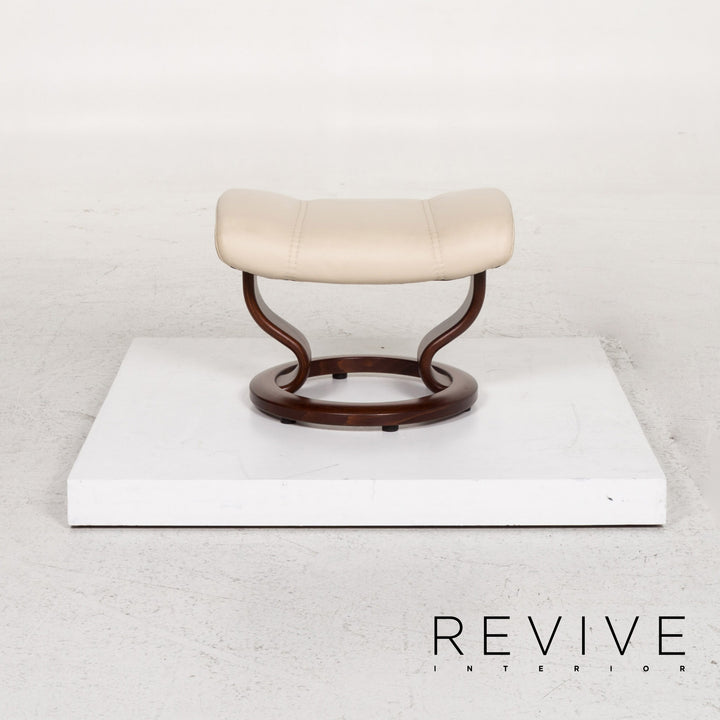 Stressless Consul leather armchair incl. stool cream relax function recliner stool #13132
