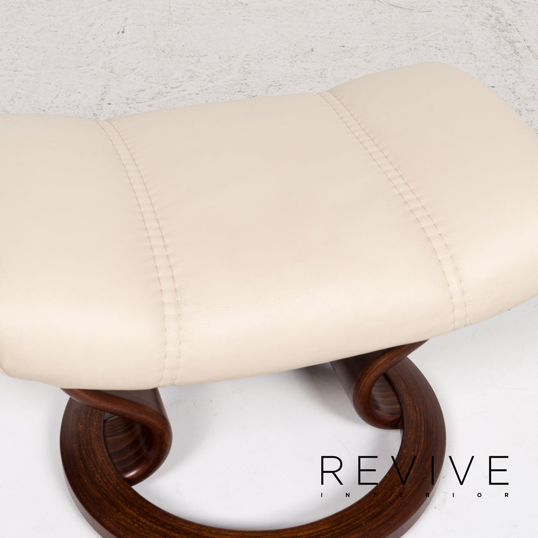 Stressless Consul leather armchair incl. stool cream relax function recliner stool #13132