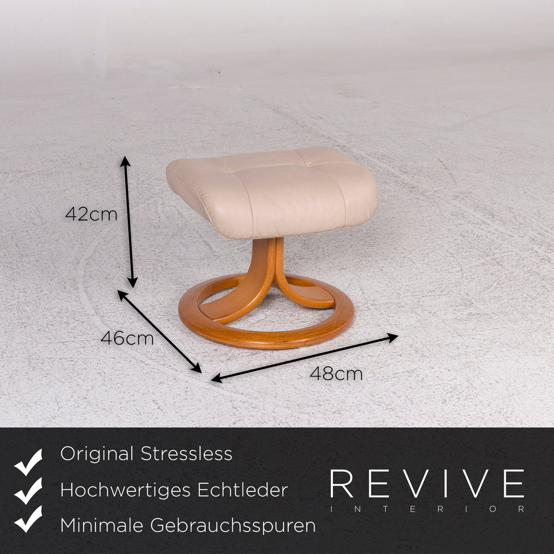 Stressless Leder Hocker Beige #10080