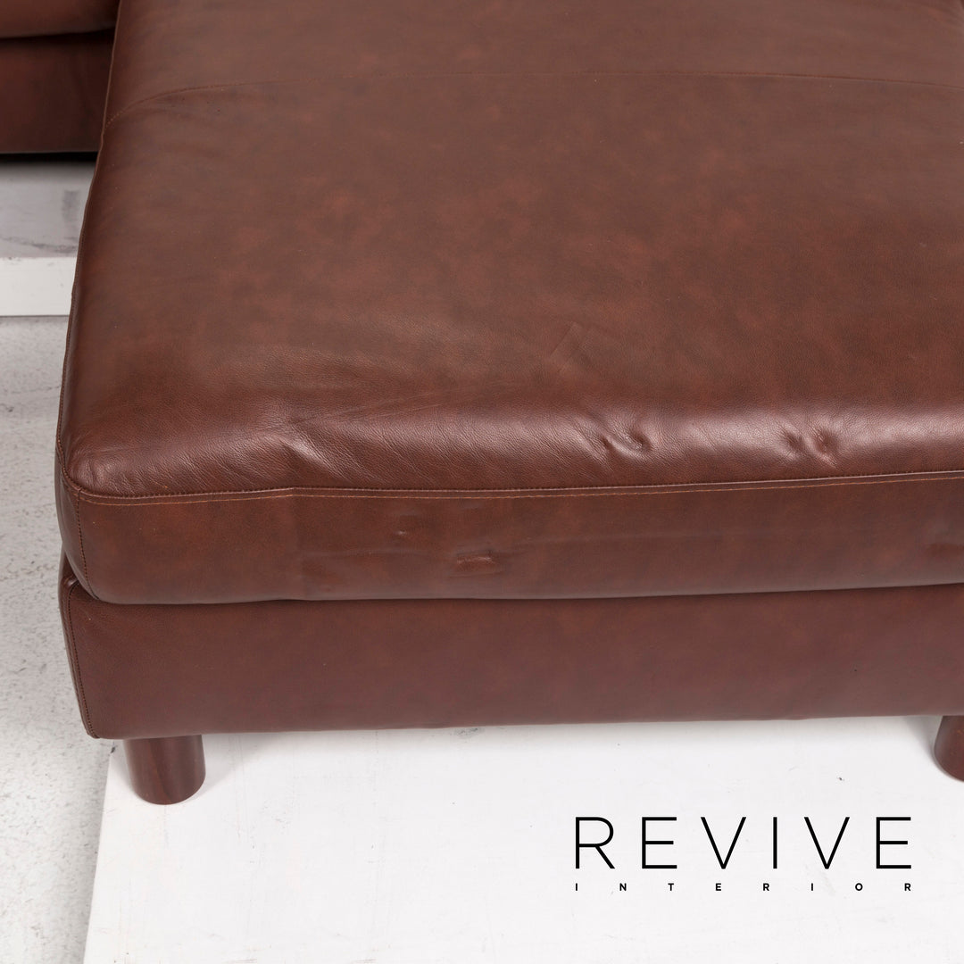 Stressless E 200 Leather Corner Sofa Brown Function Couch #12712