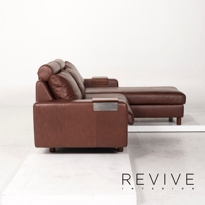 Stressless E 200 Leather Corner Sofa Brown Function Couch #12712