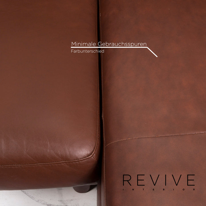 Stressless E 200 Leather Corner Sofa Brown Function Couch #12712
