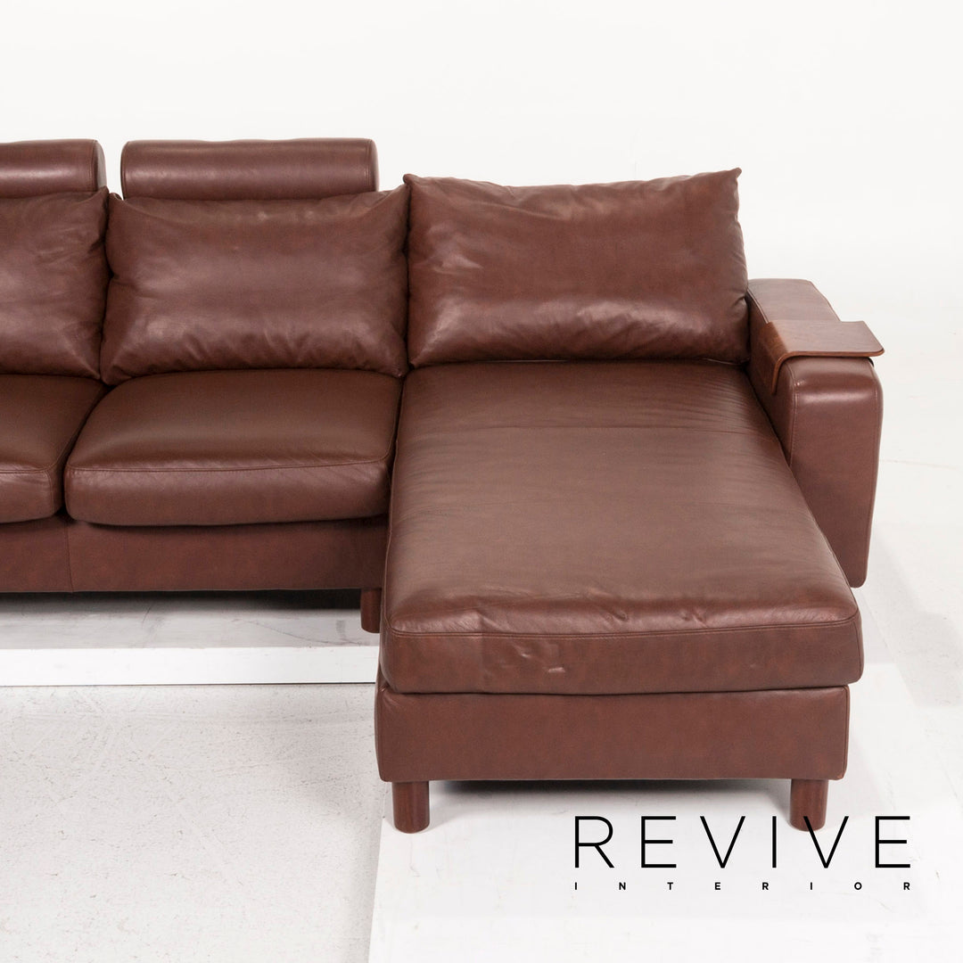 Stressless E 200 Leather Corner Sofa Brown Function Couch #12712