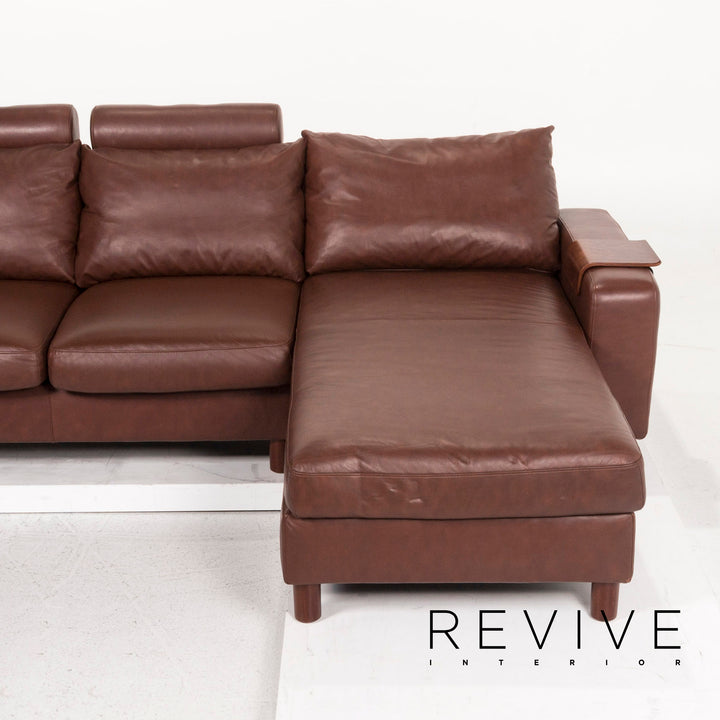 Stressless E 200 Leather Corner Sofa Brown Function Couch #12712