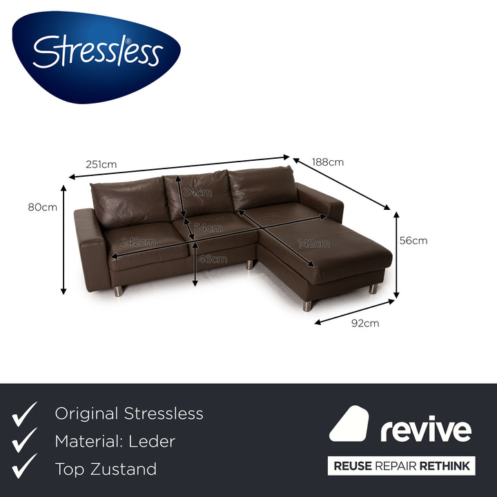 Stressless E 200 Leder Sofa Braun Ecksofa Couch